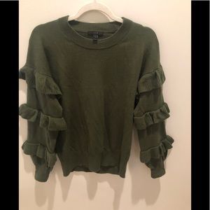 J Crew ruffle sleeved sweater